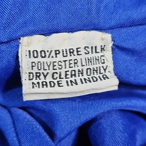 Vintage Sterling By Stone Ferris Blue Sequin Silk Open Back Coctail Party Dress - Picture 16 of 16